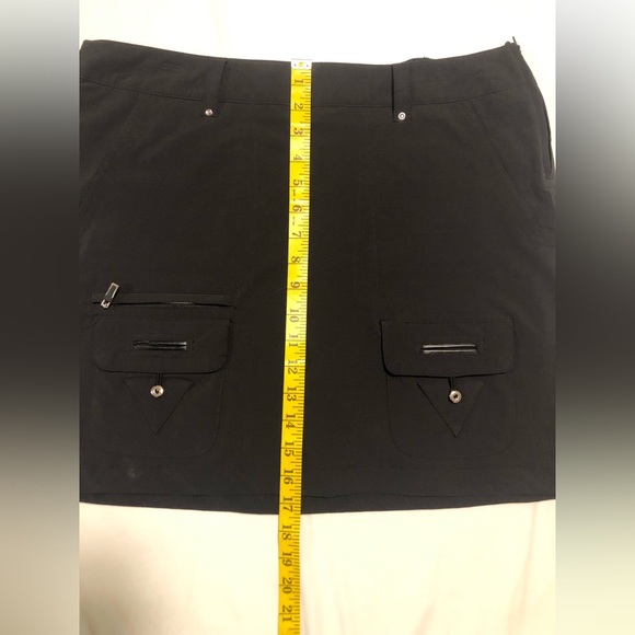 Jamie Sadock, black golf skirt with built-in shorts,front pockets,side zipper,12 - Picture 5 of 12
